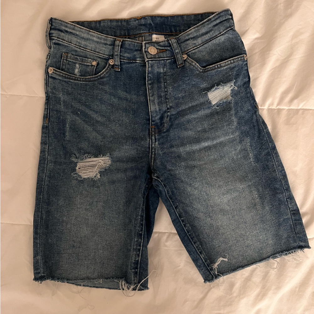 Distressed Blue Denim Shorts H&M